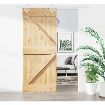 Interiérové dveře Posuvné dveře s kováním 85 x 210 cm masivní borové dřevo - 8721012082137