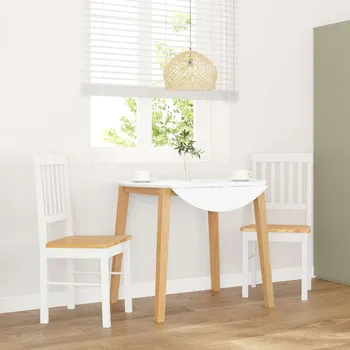 Jídelní židle Jídelní židle 2 ks bílé masivní dřevo gumové - 8721158561138