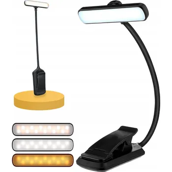 Lampička LED LAMPičKA NA ČTENÍ KNIH NOČNÍ STOLNÍ BEZDRÁTOVÁ USB S KLIPEM