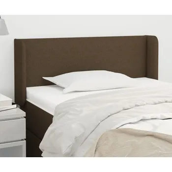 Čelo postele typu ušák tmavě hnědé 103x16x78/88 cm textil - 8720287263456