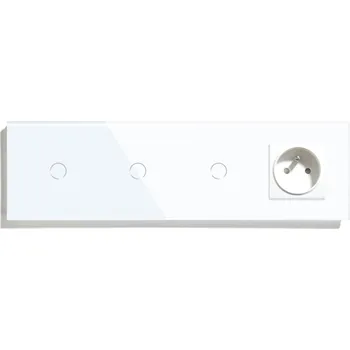 vypínač DOTYKOVÝ SPÍNAČ 1+1+1 ZÁSUVKA ELEKTRICKÁ SKLENĚNÝ VYPÍNAČ