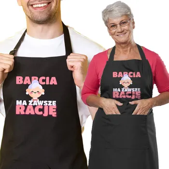 Kuchyňská zástěra Černá kuchyňská zástěra ideální jako dárek "Babička má pravdu"