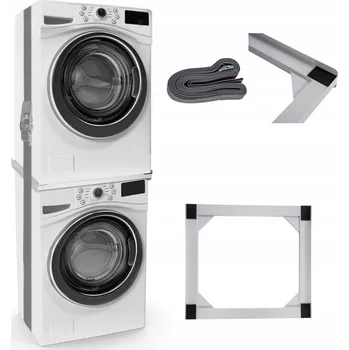 Spojovací rám pro pračku s nastavitelnou velikostí, volitelná šuplík a upevňovací popruh