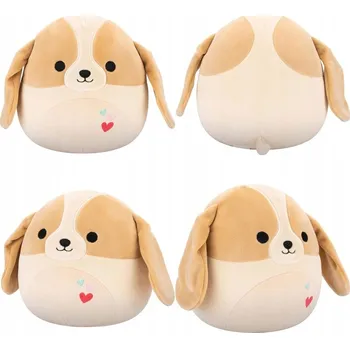 plyšák Originální plyšová hračka ADELA Valentýnský SQUISHMALLOW 30 cm Pes Baset