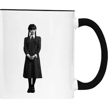 Hrnek malý barevný s potiskem Wednesday postava