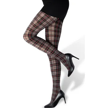 Dámské punčochy TopMode Kostkované punčocháče s retro vzorem 20 DEN 968255