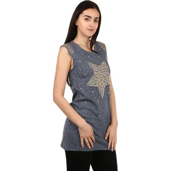 Dámské tričko TopMode Stylové tričko s kamínkovým potiskem 106868