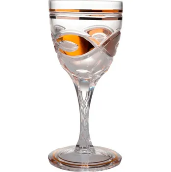 Sklenice Broušená zlacená sklenice na víno, Glamour Crystal, 180 ml, 2 ks