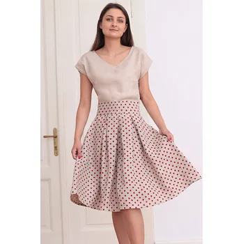 Dámská sukně Lotika Lněná sukně s puntíky Lotika Premium quality 946310