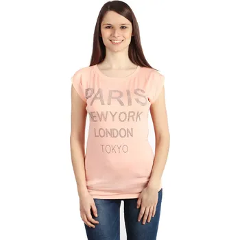 Dámské tričko TopMode Dámské triko s kamínkovým nápisem 48016