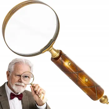 Obraz Ruční lupa dekorativní do kanceláře retro styl bronzová zlatá