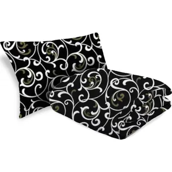 přikrývka Set Celoroční přikrývka prošívaná 140x200 cm s polštářem ORIENT černá 70x90 cm, přikrývka 140 x 200 cm, polštář 70 x 90 cm