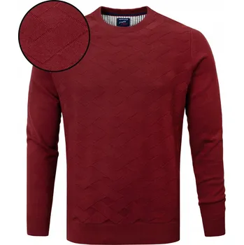 Pánský svetr Elegantní PÁNSKÝ SVETR Klasický BORDO BAVLNĚNÝ XL Pako Jeans