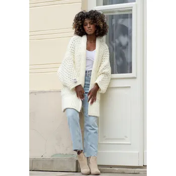 Dámský svetr TopMode Vlněný kardigan se širokými rukávy 726009