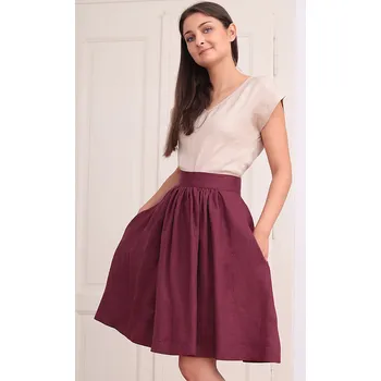 Dámská sukně Lotika Lotika 100 % lněná áčková sukně krátká 948516