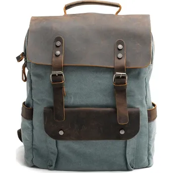 TopMode Městský vintage plátěný batoh s koženými detaily 439559