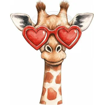 Textilní nažehlovací páska Dante Nažehlovačka Žirafa a růžové brýle - 5 x 6 cm