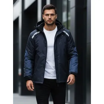 Pánská casual bunda Dstreet Zimní modrá bunda s reflexními prvky