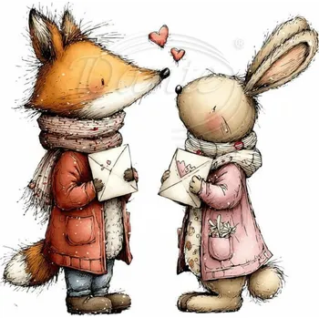 Textilní nažehlovací páska Dante Nažehlovačka Zamilované zvířátka - 12 x 12 cm