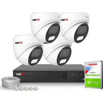 Bezpečnostní kamera Monitorovací IP set KEEYO 4x LV-V-IP5M25DF-B-II 5 Mpx, IR 25 m, Audio AI