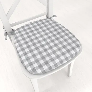 Podsedák Oblý podsedák Rebeka RE-019 Šedo-bílá kostka střední - 39x37x3 cm