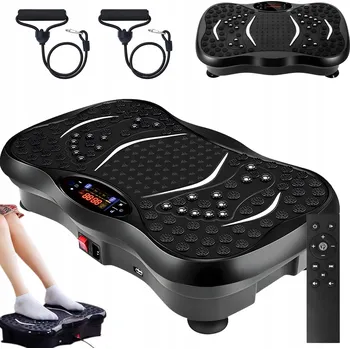 Obraz VIBRAČNÍ FITNESS PLOŠINA LCD SE 2 POSILOVACÍMI GUMAMI A BLUETOOTH