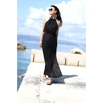 Dámské šaty Lotika Maxi šaty s rozparkem ze 100% lnu 1102009