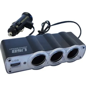 MULTI zásuvka zapalovače 3 + 1 USB s kabelem 12/24 V _2