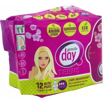 GENTLE DAY Teens Mini hygienické vložky s anionovým páskem eco 12 Ks