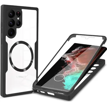 Pouzdro na mobilní telefon Techsuit ColorVerse 360 MagSafe Series + Ochranné sklo Samsung Galaxy S22 Ultra 5G Černá