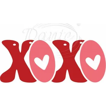 Textilní nažehlovací páska Dante Nažehlovačka XOXO srdíčka - 6 x 2 cm