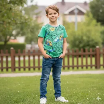 Chlapecké tričko krátký rukáv Kugo WP7313 zelené