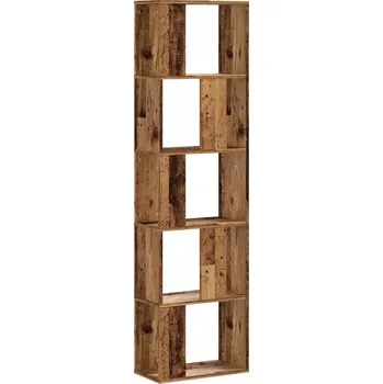 Knihovna Knihovna s přihrádkami 45 x 23,5 x 162,5 cm, barva staré dřevo