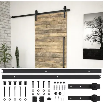 Interiérové dveře Sada příslušenství pro posuvné dveře SKIEN 183 cm ocelová černá - 8719883691404