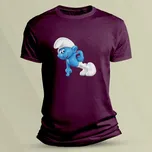 Dětské bavlněné tričko Hefty Smurf velikost 104 Vínová