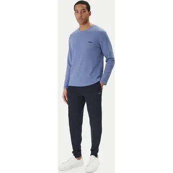 BOSS S dlouhým rukávem Waffle 50535870 Světle modrá Regular Fit XL