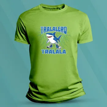 Chlapecké tričko Dětské tričko s potiskem TRALALERO TRLALA velikost M Lime