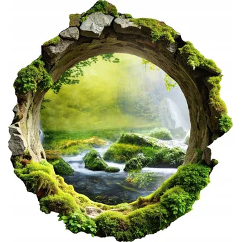 Obraz Samolepicí Samolepící Dekorativní 3D efekt 3D 56x60 cm Zelená země