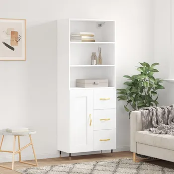 Příborník do zásuvky Skříň highboard bílá 69,5 x 34 x 180 cm kompozitní dřevo - 8720845933647