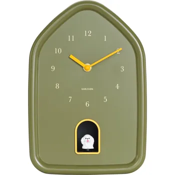 Hodiny Karlsson, Hodiny nástěnné Modern Doggy, olivové - Formadore