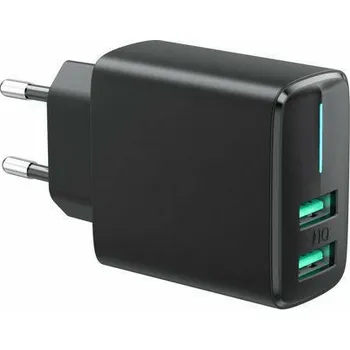 USB hub Adaptér - USB nabíječka do zásuvky s výstupem 2 x USB A 1A + 2,4A Rychlonabíječka