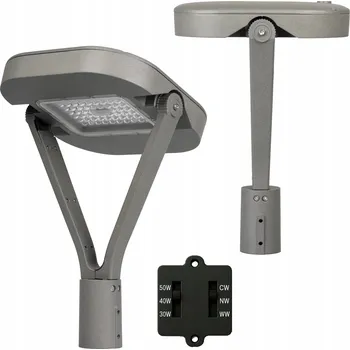Lampička LED Parková Lampa PARCOLI 30W 40W 50W s CCT Nastavením Barvy, Šedá