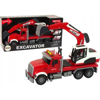 autíčko NÁKLAĎÁK AUTOPŘEPRAVNÍK S BAGREM STAVEBNÍ SADA VOZIDLO SVĚTLA ZVUK HRAČKA