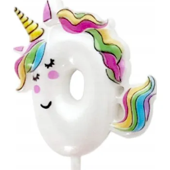 Dortová svíčka Na dort svíčka číslice jednorožec narozeniny magický pegas číslice 0