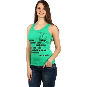 TopMode Dámské tílko s nápisy a kamínky 130849