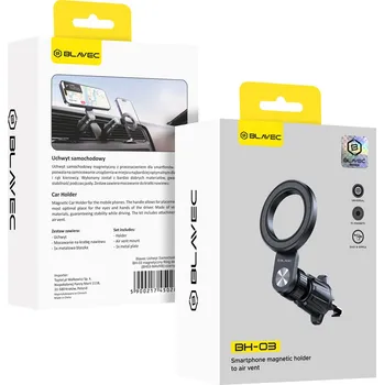 Magnetický držák do auta Blavec BH-03 Ring na větrací mřížku (BH03-MAVRB) černý
