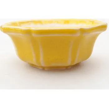 Květináč Mini bonsai miska 6 x 6 x 2,5 cm žlutá