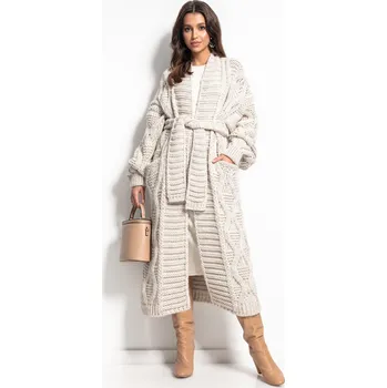 Dámský svetr TopMode Pletený dlouhý kabát s vlnou 582854