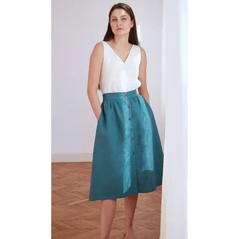 Dámská sukně TopMode Propínací lněná sukně Lotika Premium quality 776287