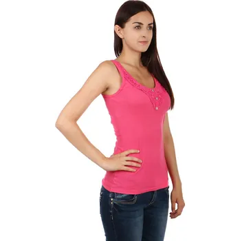 TopMode Dámské žebrované tílko s krajkou 67040